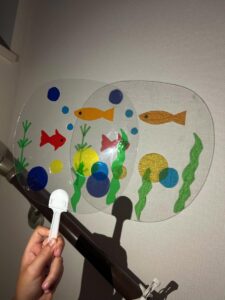 カラフル影絵うちわ